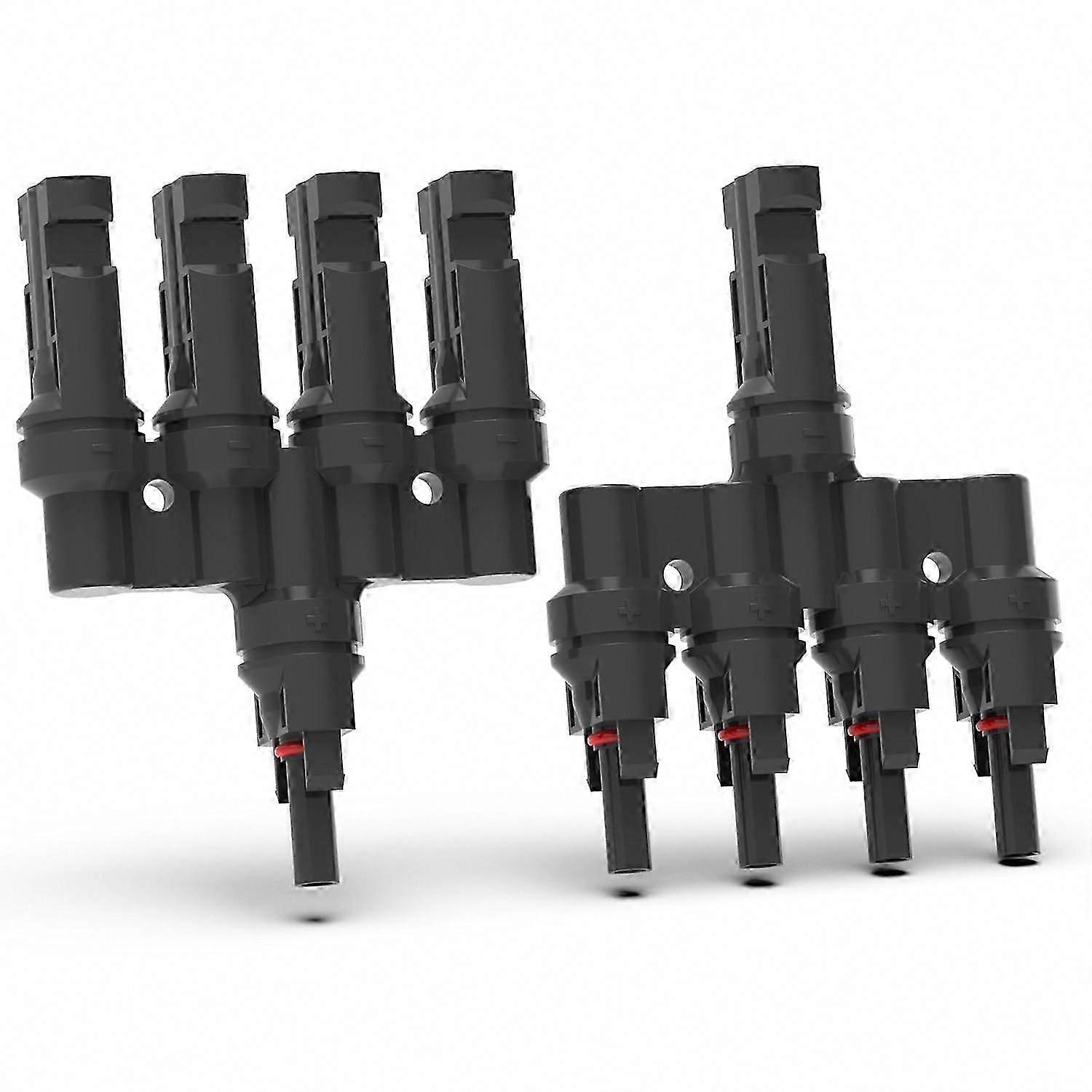Waterproof T-Type Solar Branch Connectors - 4 to 1 PV Splitter for Solar Panel Cables