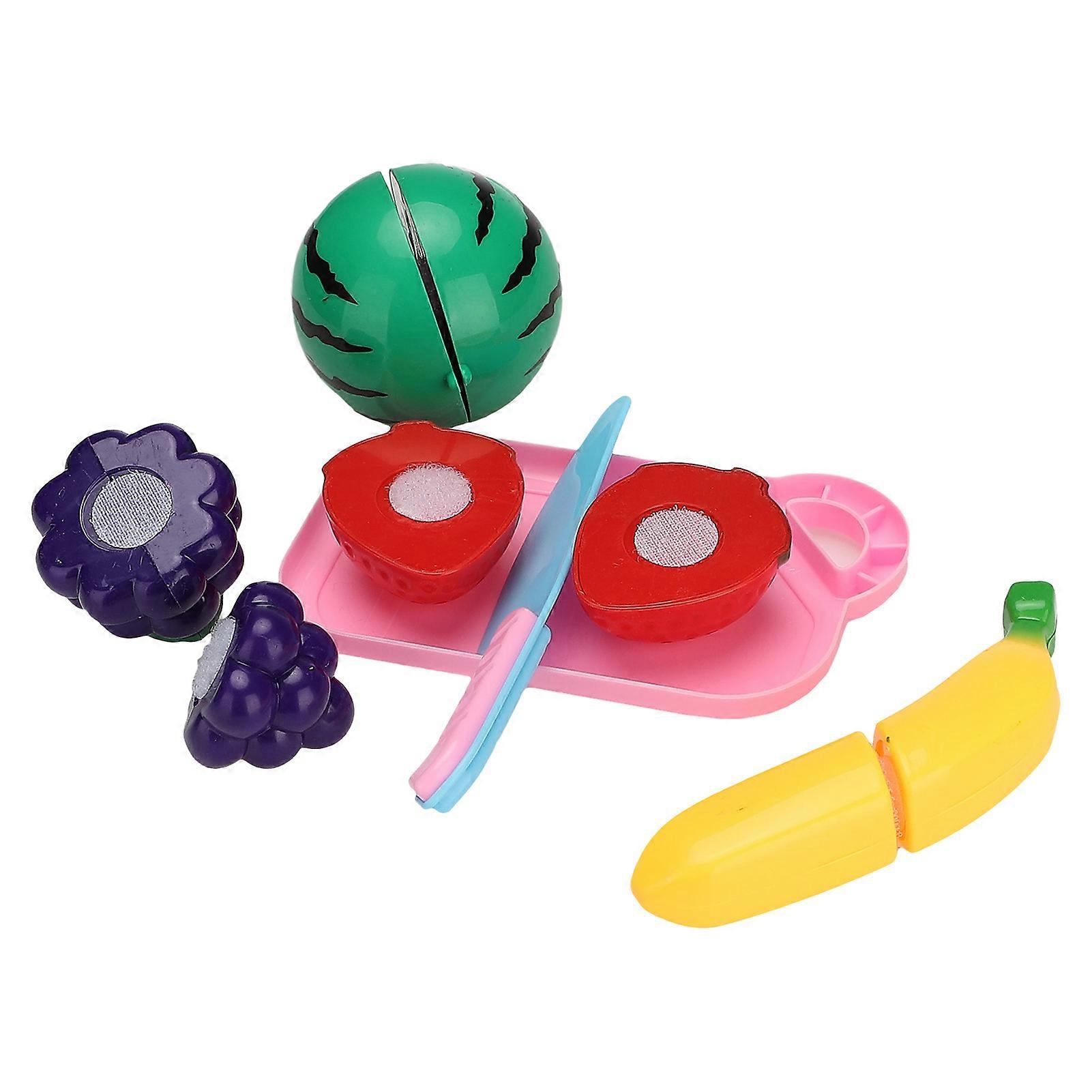 Kids Fruit Cutting Toy Set Plastic Pretend Kitchen Multicolor