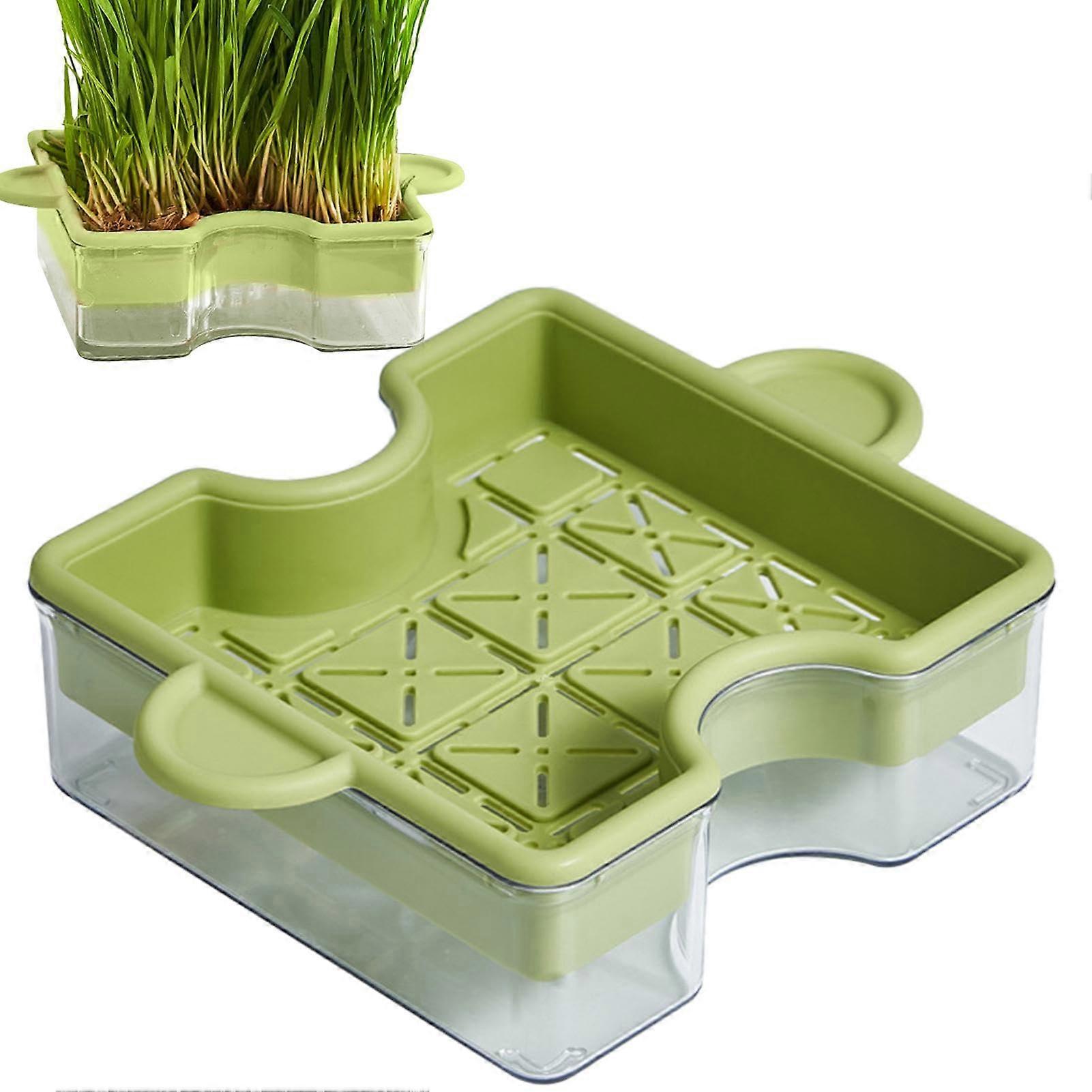 Hydroponics Cat Grass Planter in Puzzle Design for Home Pet