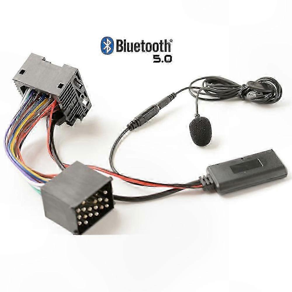 Wireless Bluetooth 5.0 Audio Adapter with Microphone Cable for Car Stereo Systems Compatible with Multiple Models