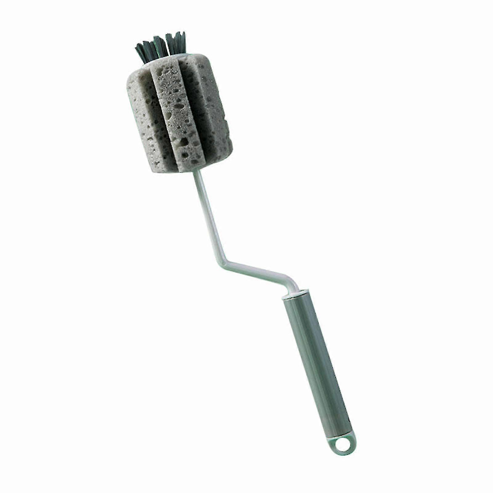 Detachable sponge bottle brush with rotating handle for easy cleaning, suitable for containers such as baby bottles