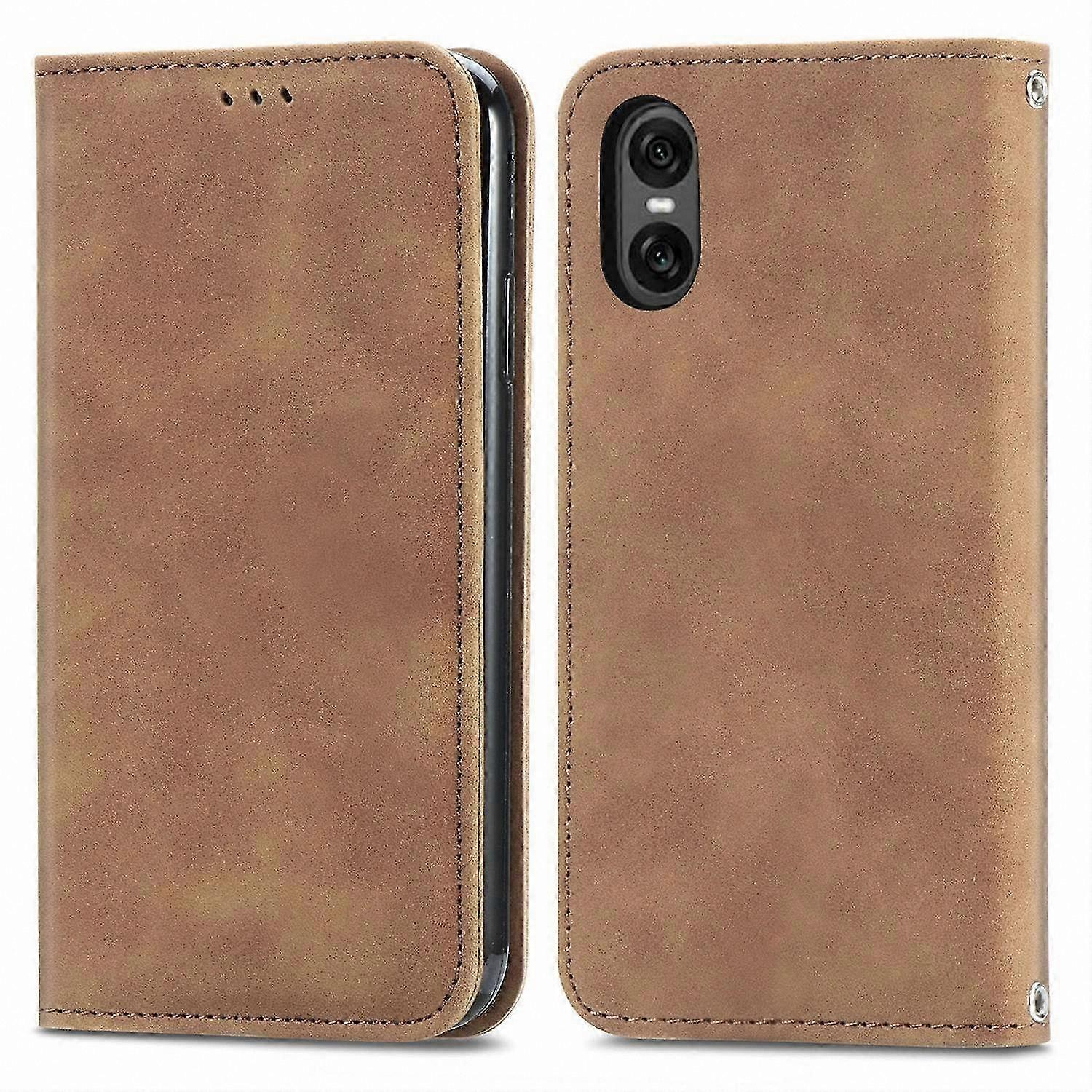 Leather Wallet Case with Stand Function for Xperia 10 VI - Soft Touch Phone Cover