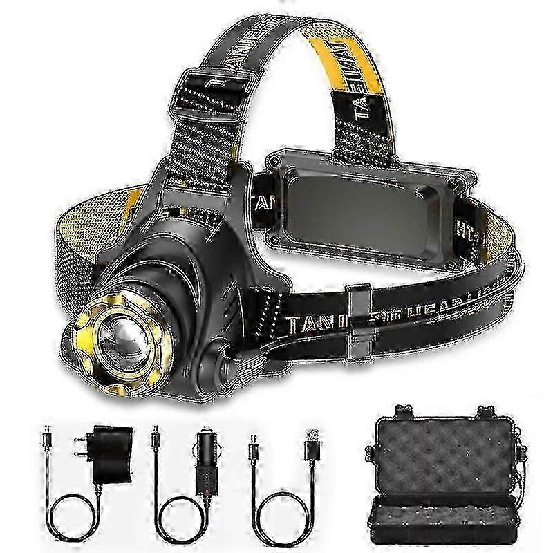 2025 Rechargeable 990,000LM LED Headlamp - Zoomable Head Torch for Camping/Hiking/Night Work