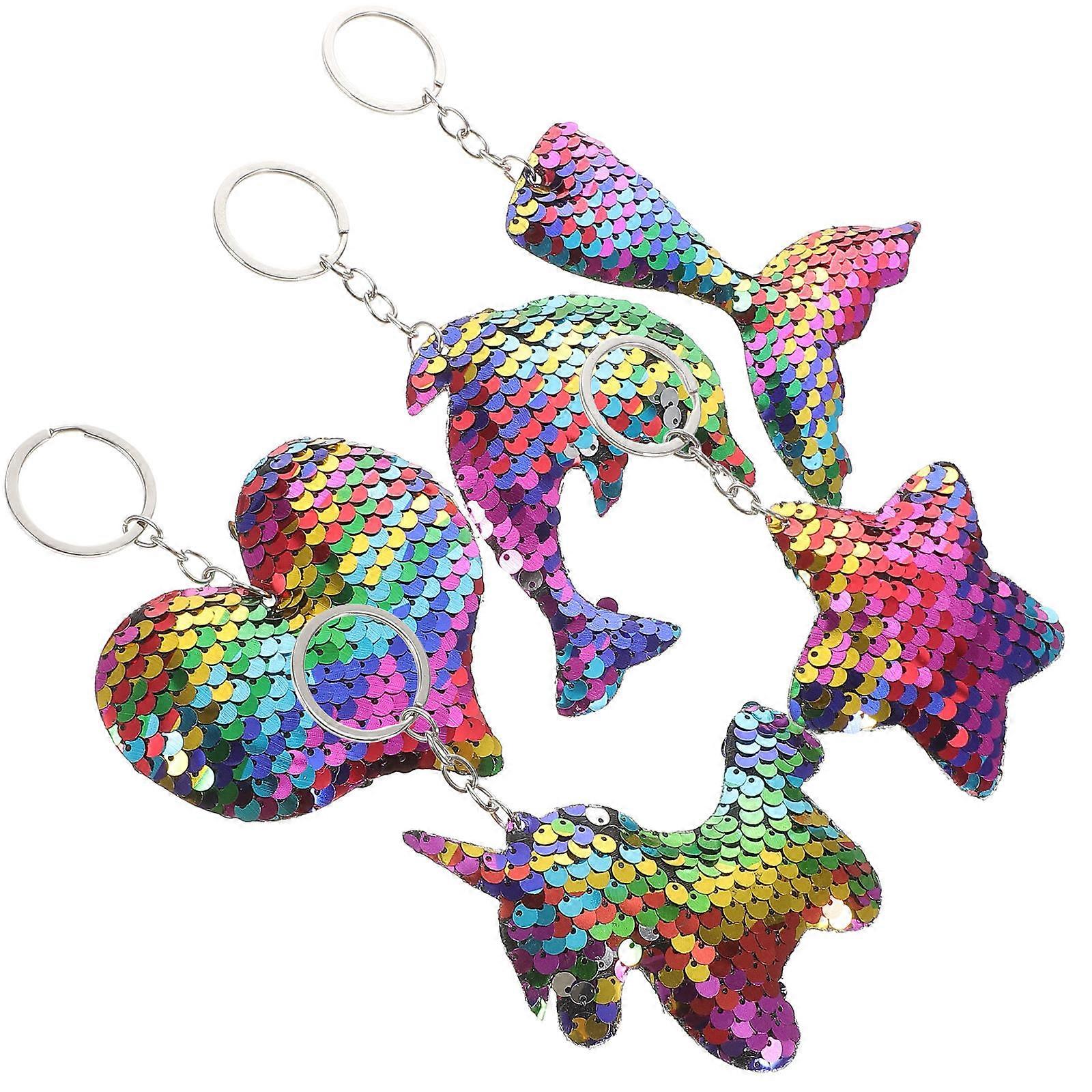 Decorative Backpack Charm Creative Keychain Fish Tail Colored Hanging Pendants Compact Size 10Pcs