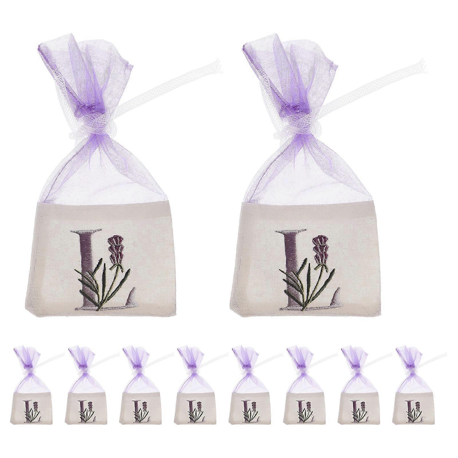 Herb Bags Sachet Packets Jewelry Pouch Gift Giving Purple Cotton Breathable Material 10Pcs