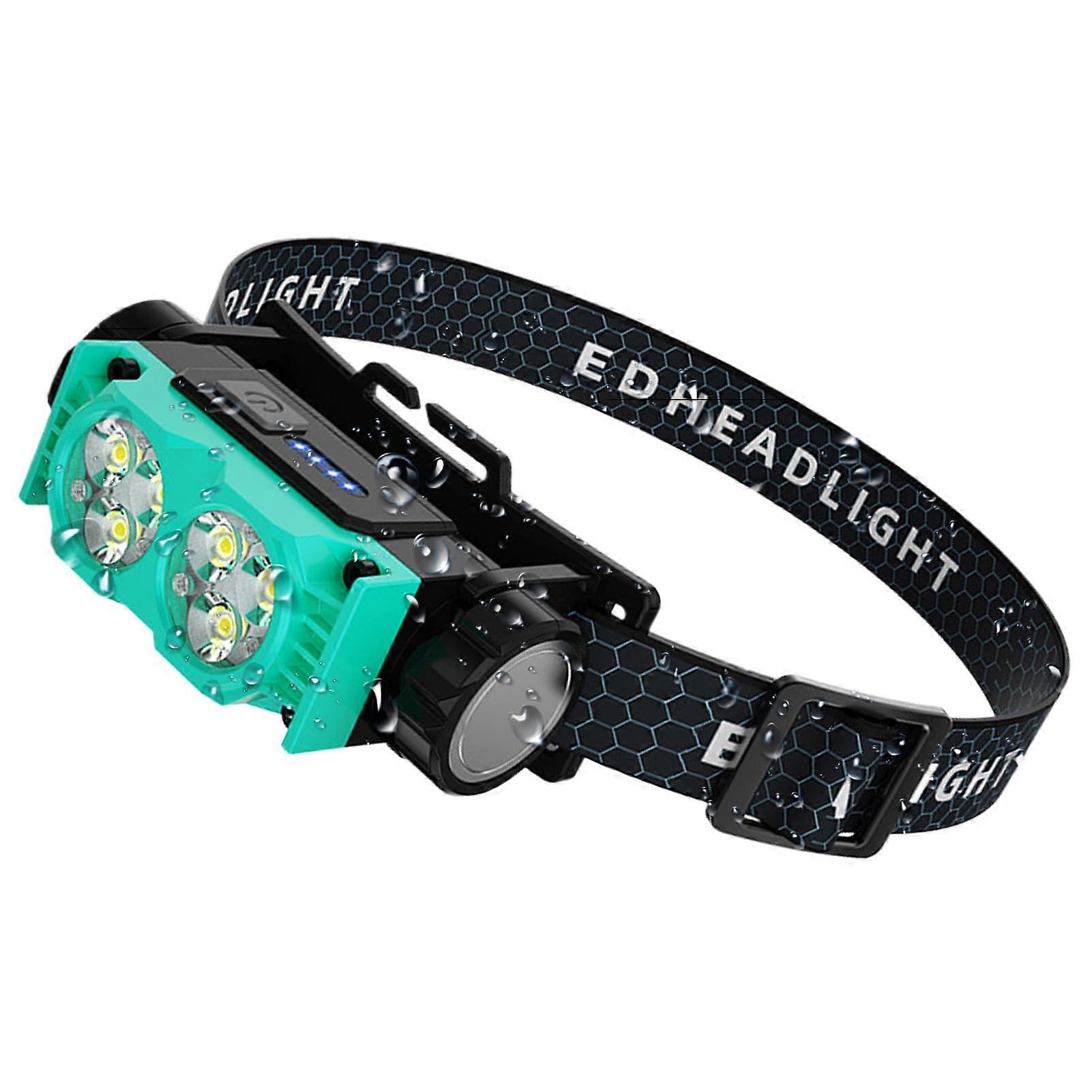 Head Lamp Waterproof Headlamp For Fishing Camping Hiking Running Work Diving Blue