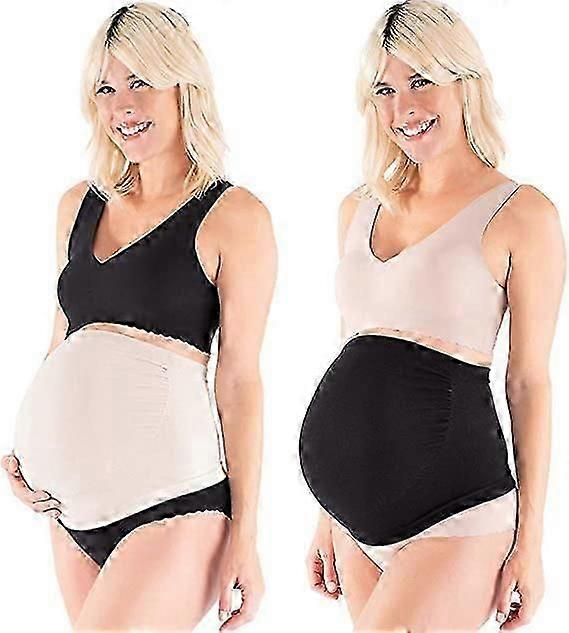 2 חלקים רצועות בטן להריוןL, 95-105 ס"מ - סרט אישה חגורת הריון בהריון סרט ללא תפרים לנשים בהריון חבילה