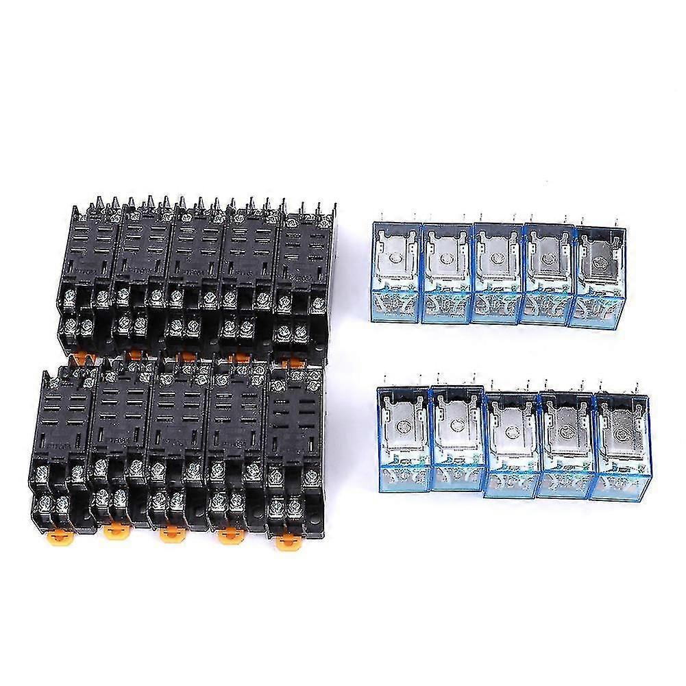 Ouitble Relay+ Base 8 Pin Relay Base Set, Pack of 10, Electronic Components, Coil Type, DC 24V