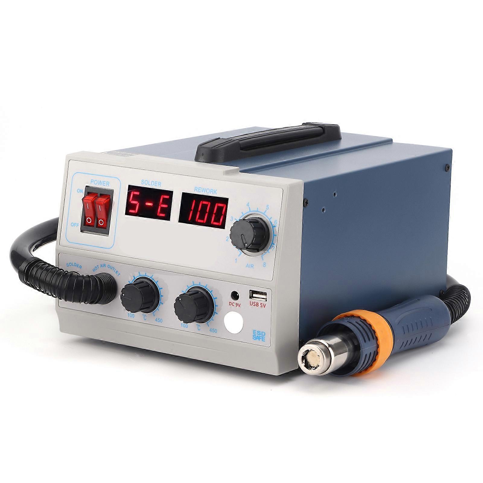 2 in 1 Hot Air Rework Station Soldering Iron 852D USB 5V Digital Display Combination