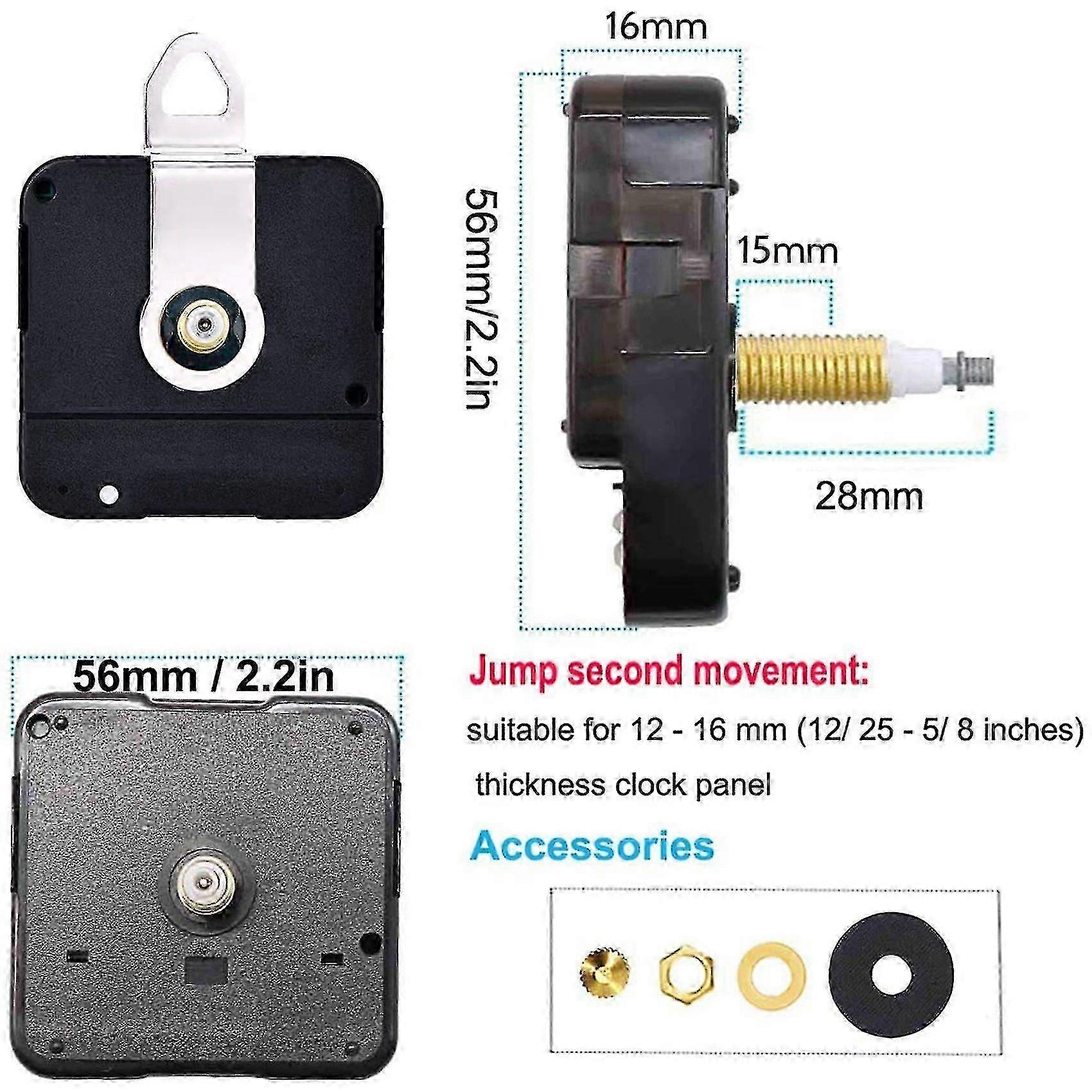 High Torque Clock Movement Mechanism Large Wall Quartz Clock Long Hands Walnut Wood Diy Repair Part-YUHAO