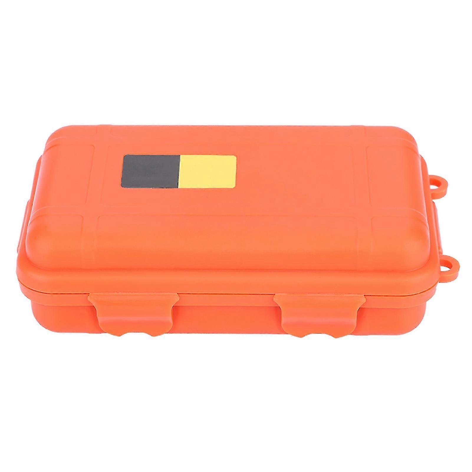 EDC Outdoor Survival Waterproof Equipment Sealed Box Dustproof Pressure proof (Orange Big)