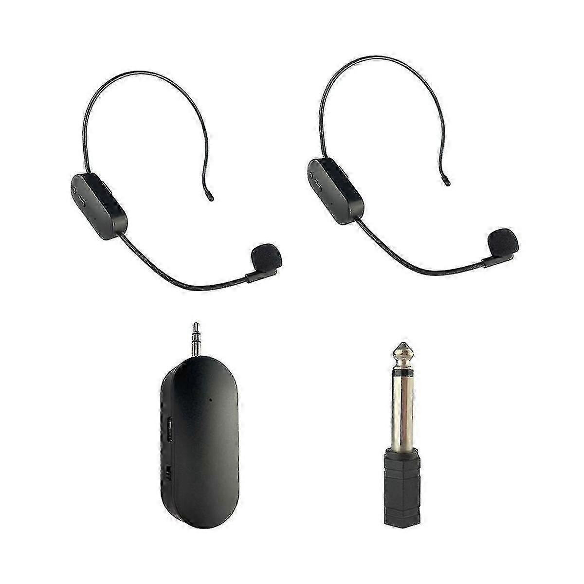 2.4g Wireless Head-mounted Lavalier Microphone Set Transmitter With Receiver For Amplifier Voice Sp