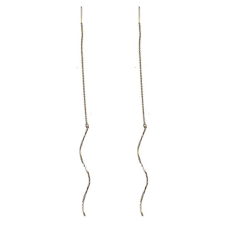 925 Sterling Silver Ladies Wavy Arc Earrings