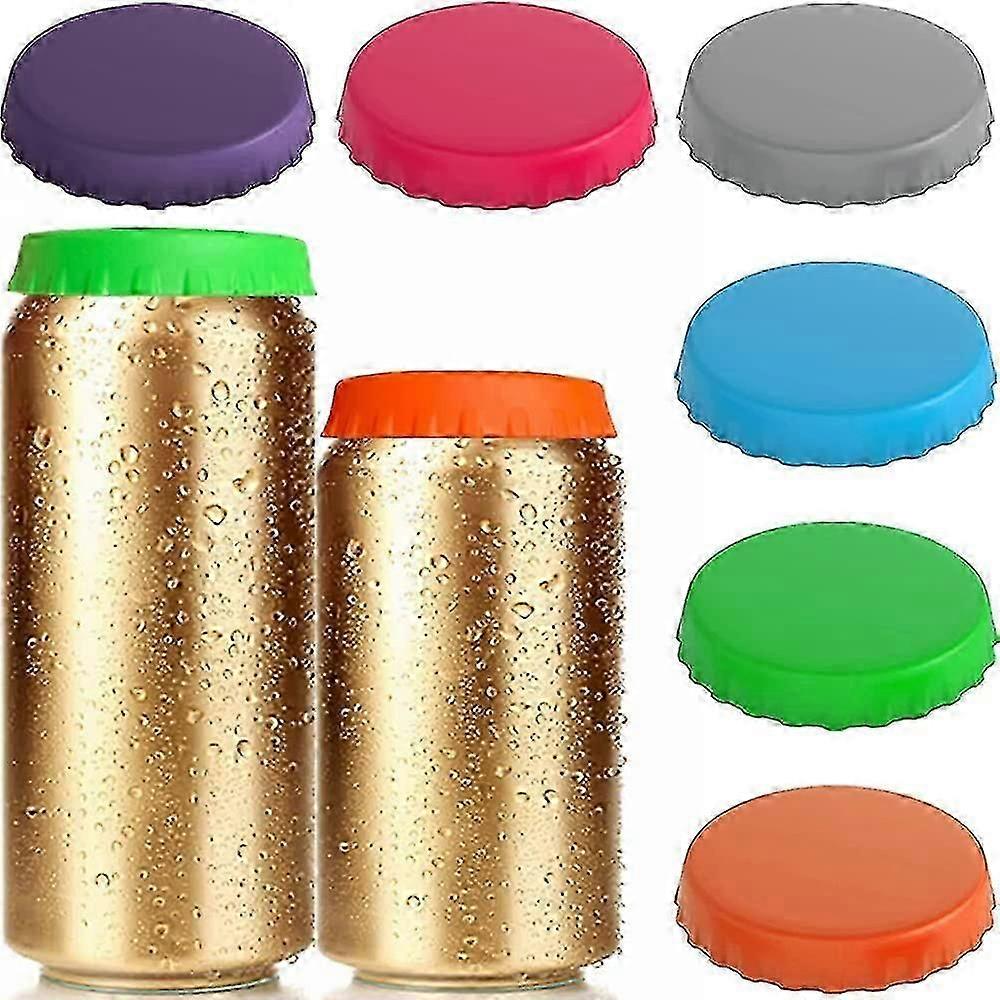 Soda Can Lids, 6-pack Reusable Silicone Can Covers For Soda/beverage/beer, Fits Standard Soda Cans (multicolored)