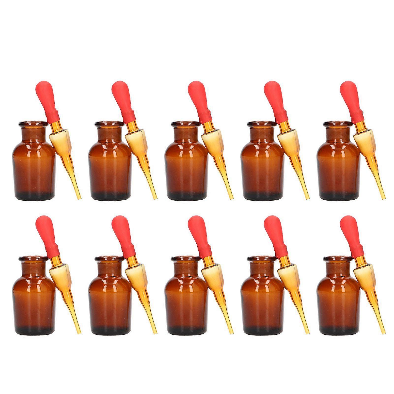 10Pcs Dropper Bottle 30ml Capacity Rubber Top Tool Set Kit for Laboratory Experiment