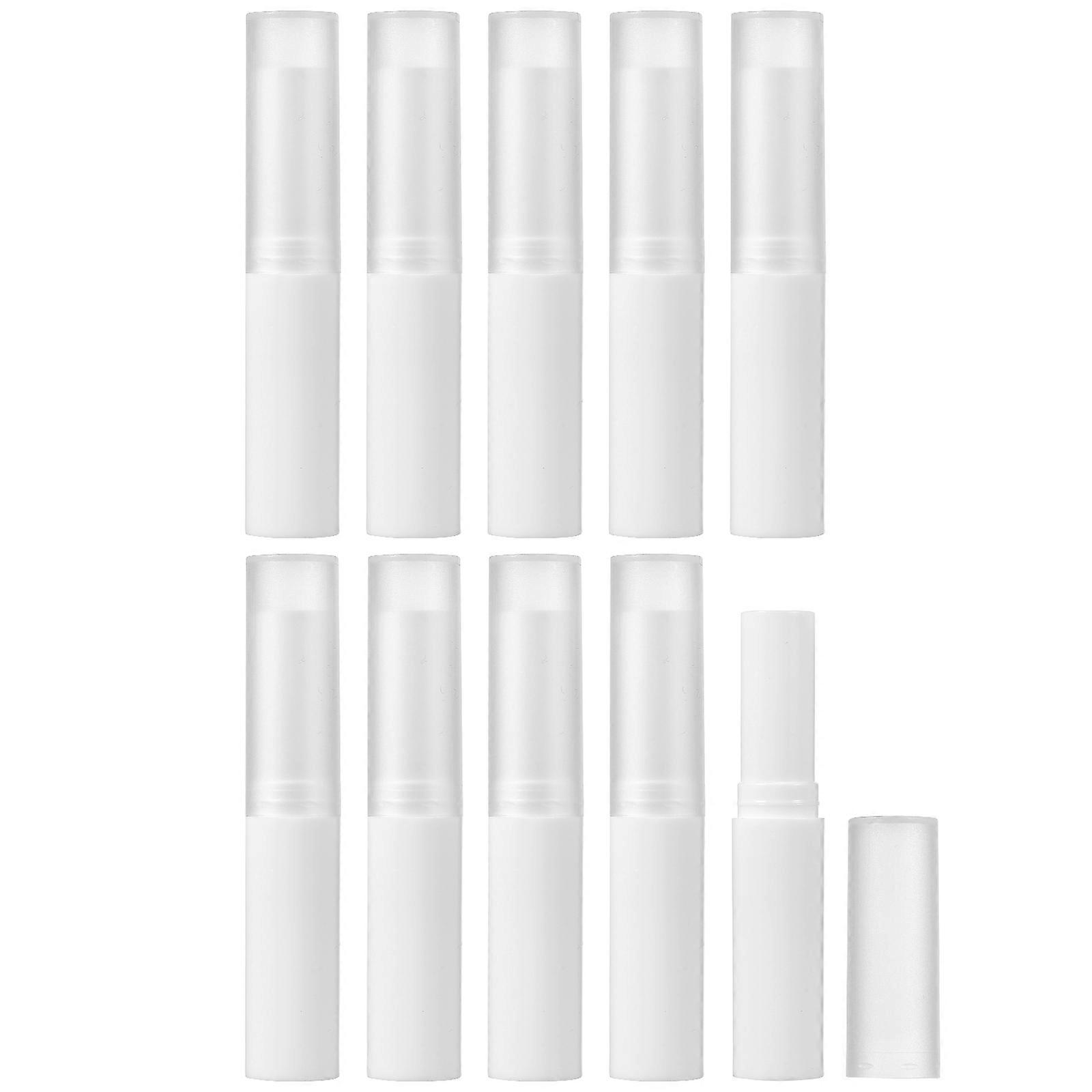 Lip Balm Tube Empty Containers for Storage 10Pcs White Plastic Tubes