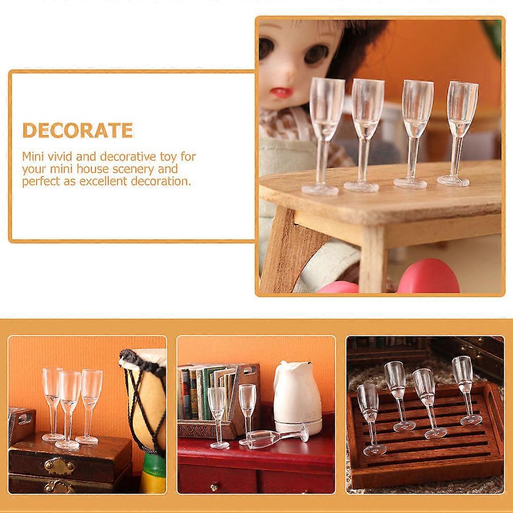 Mini Cocktail Glass Model for Decor 20Pcs Transparent Plastic Goblet Set