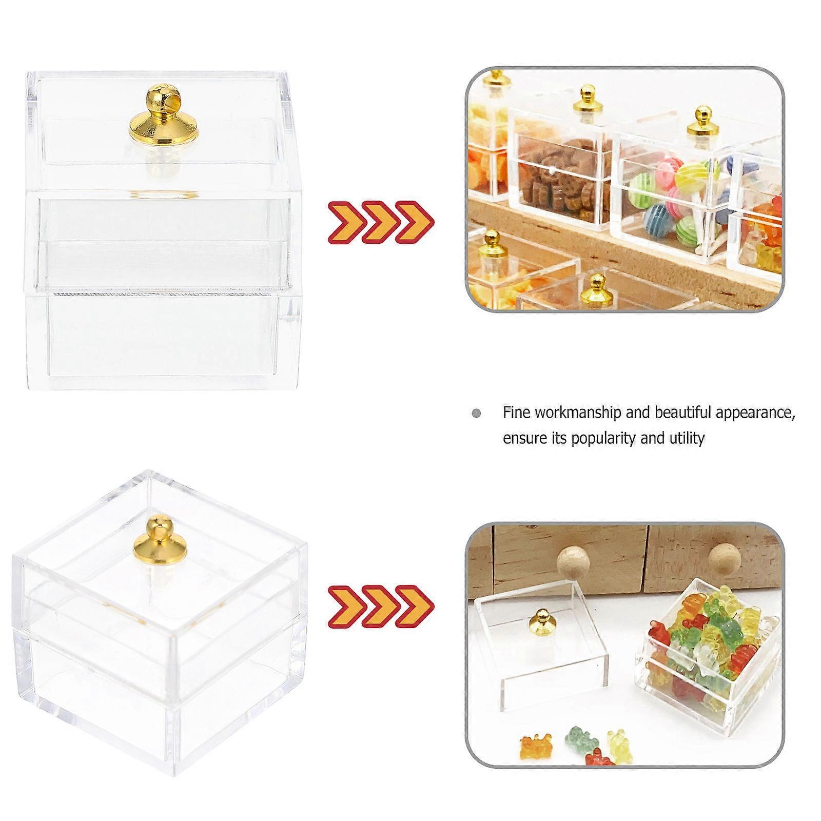 Dollhouse Candy Display Box Mini Plastic Ornament for Decoration 10Pcs