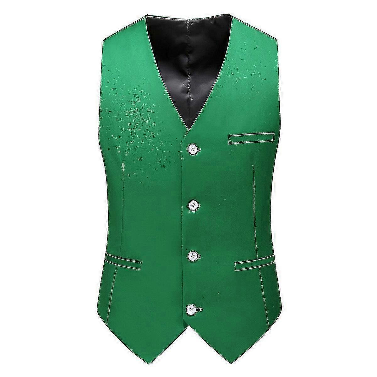 VAWAN Herren V-Ausschnitt Anzugweste einfarbig Hochzeit Business Weste Weste Weste