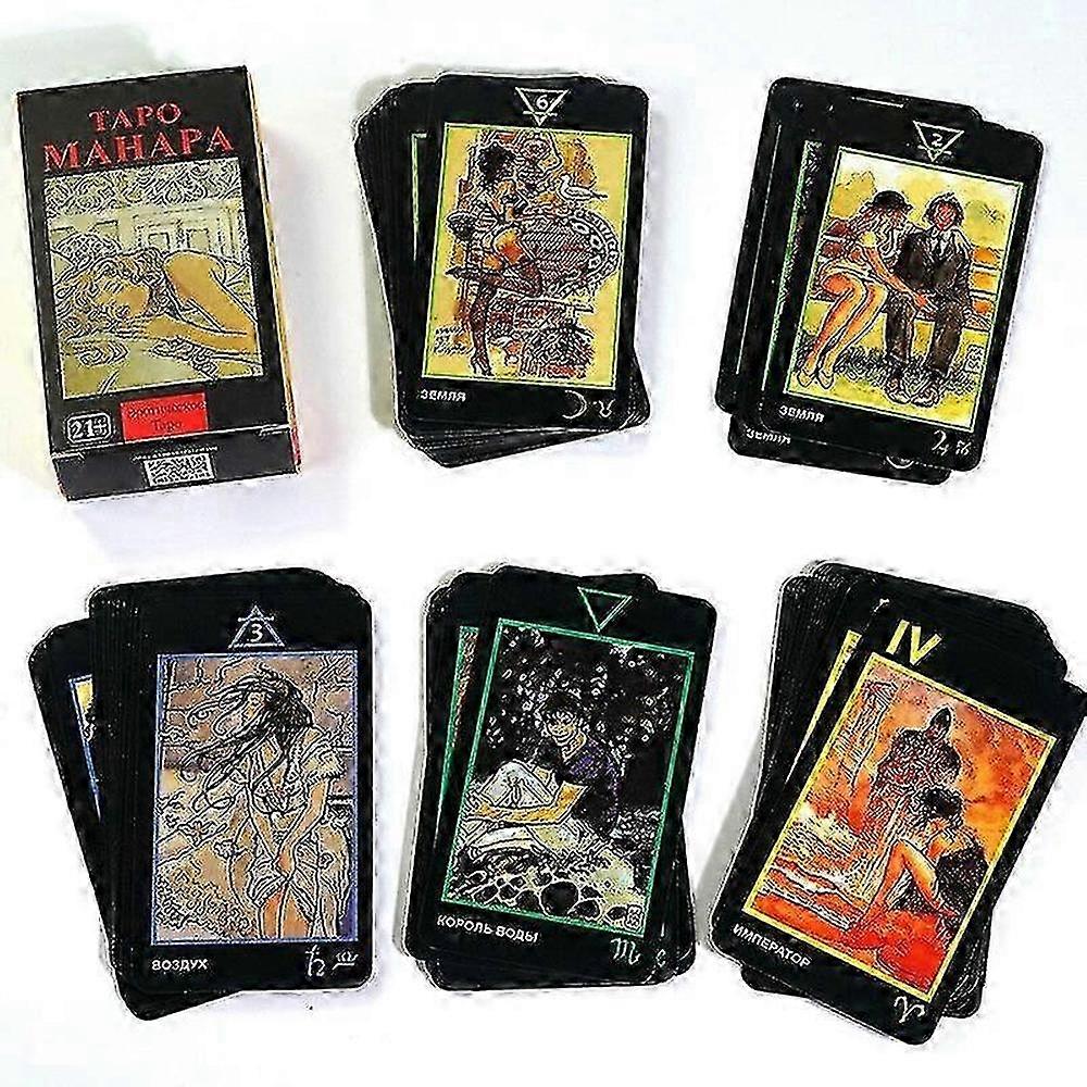 Manara Tarot Deck with 78 Cards and Russian Guidebook for Game Enthusiasts