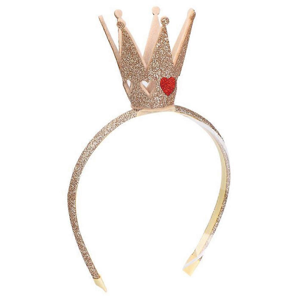 4Pcs Crown-Design Headbands for Decoration Golden Glittery Three-Dimensional Headdresses