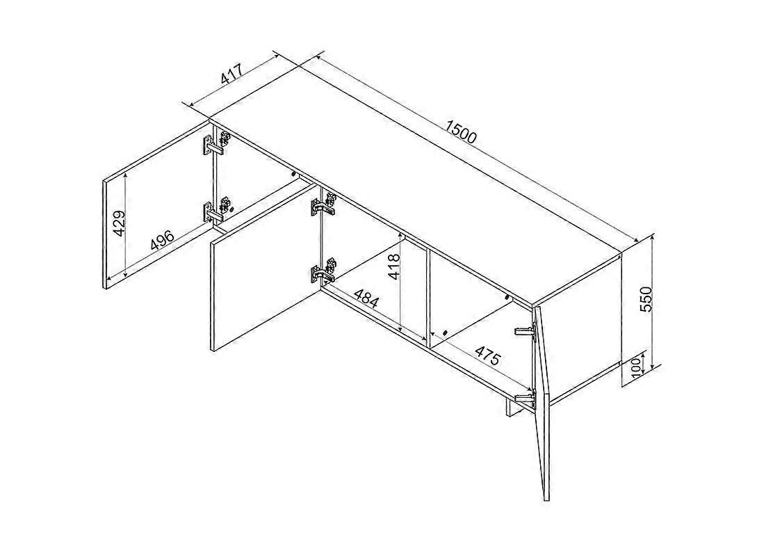 Ντουλάπι RTV Cama 3d Alma 150x41,5xΥ55 Κασμίρ