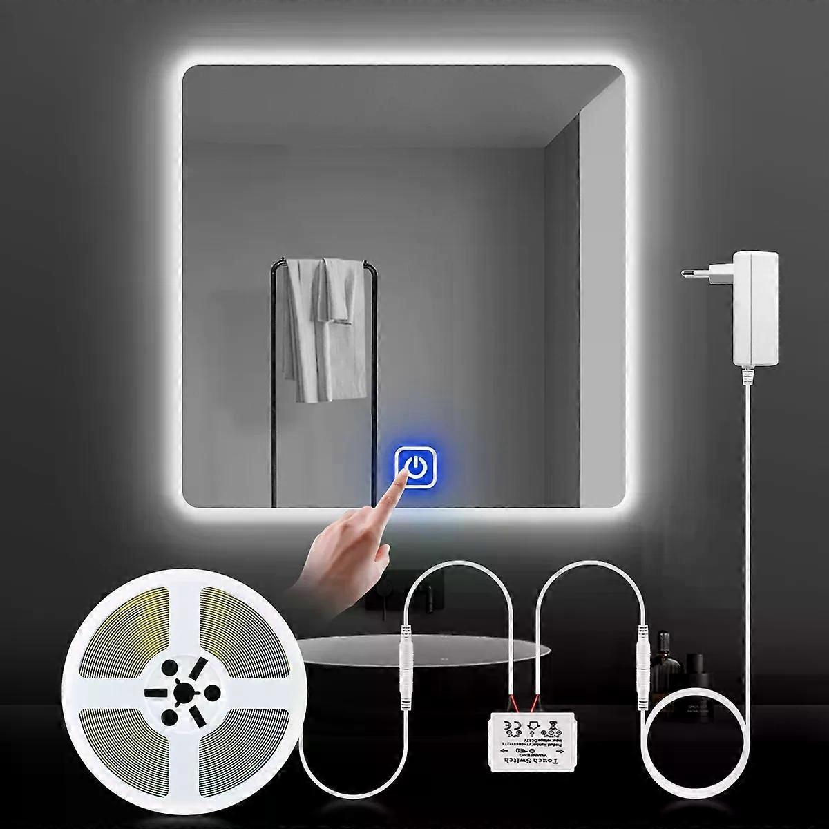 Bathroom Makeup Mirror LED Light Strip 12V Dressing Table Background Lighting Dimmable Touch Sensor LED Vanity Light For Decorat