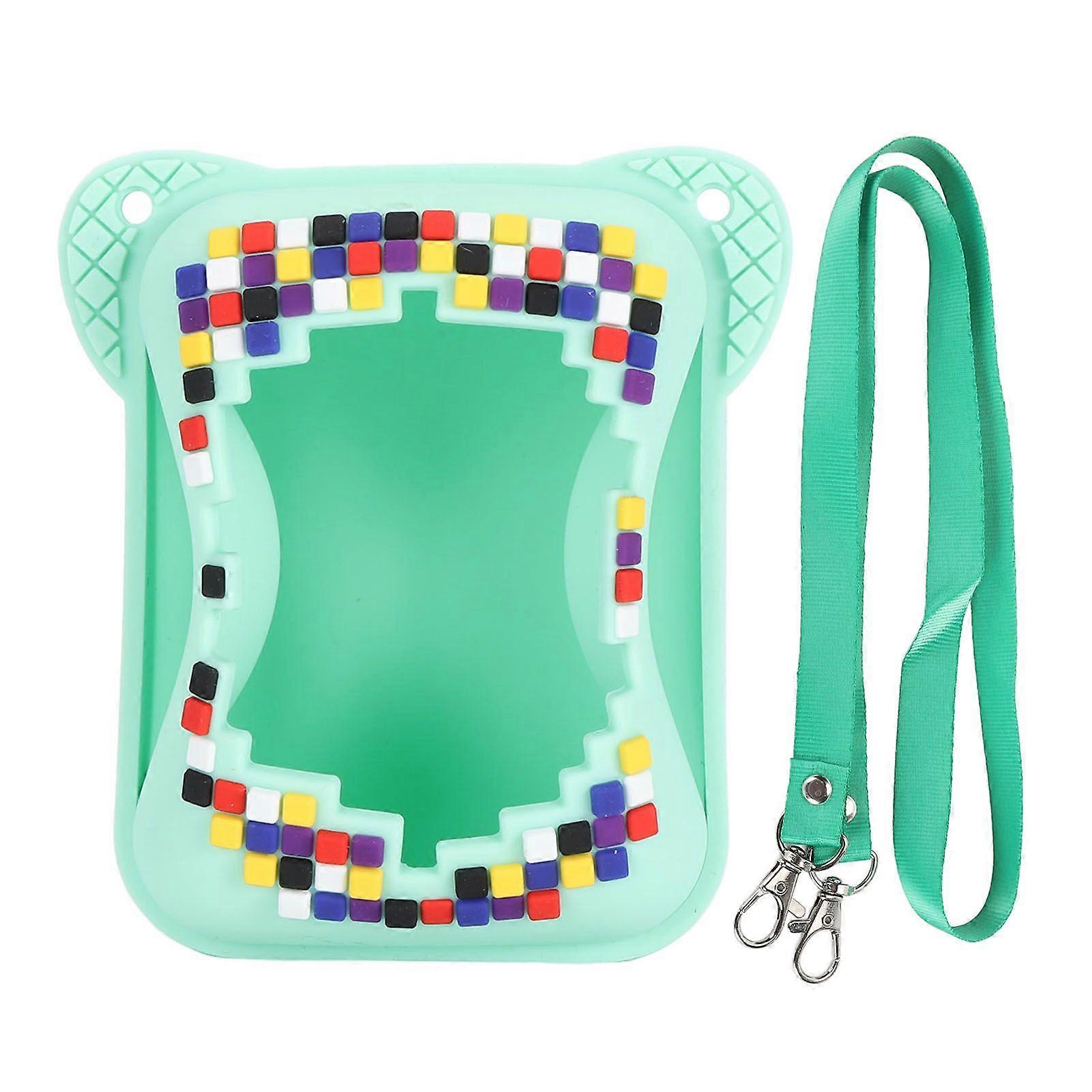Silicone Cover Case for Bitzee Interactive Toy Digital Pet with Lanyard Scratch Resistant Electronic Pets Travel Storage Bag Green