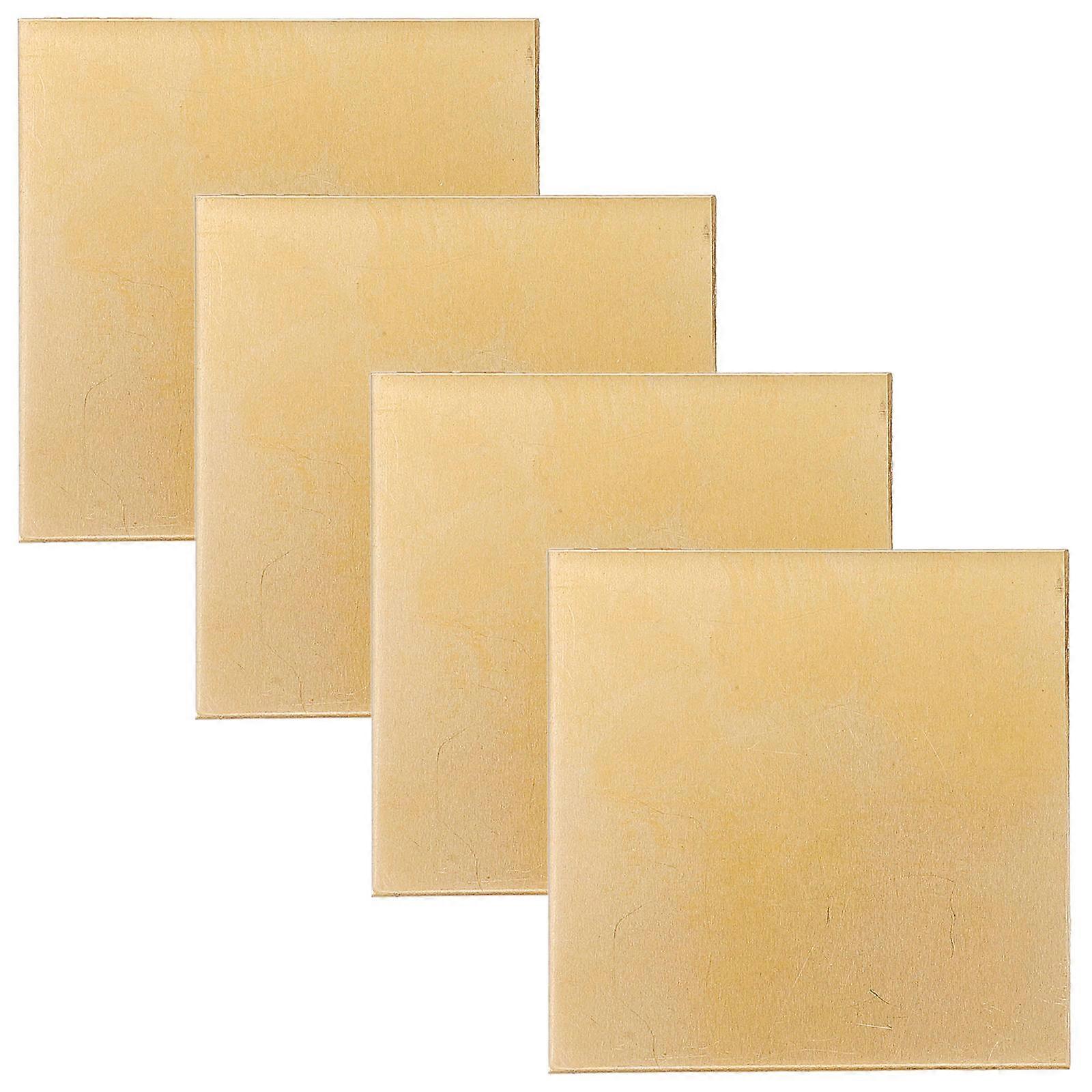 Golden Brass Plates Brass Sheets for DIY Use 4Pcs Craft and Repair Material