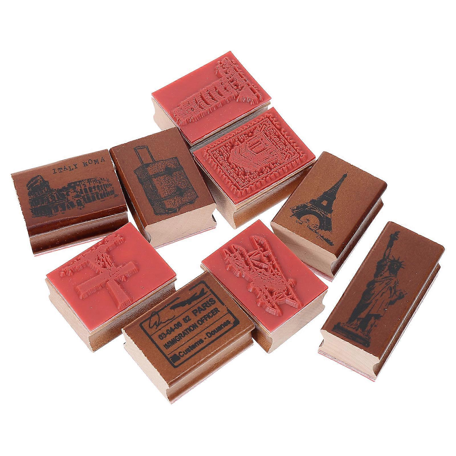 Brown Wooden for DIY 18Pcs Decorative Crafts Set