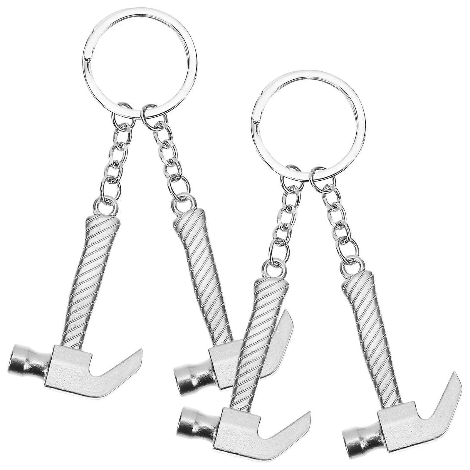Hammer Key Ring Silver for Key Hanging Decoration 16Pcs Keychain Set