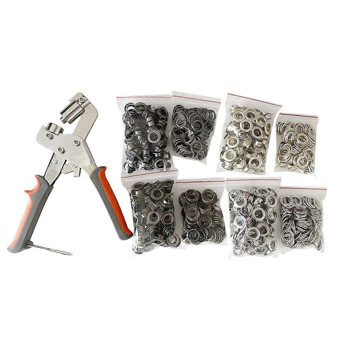 Grommet Eyelet Pliers Kit, Grommet Tool Kit with 400 Metal Eyelets