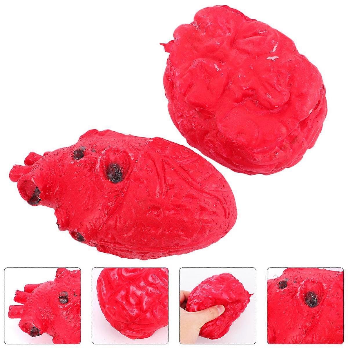 Halloween Prop Body Part Shapes for Home and Bar Decoration Red Latex and Cotton 2Pcs