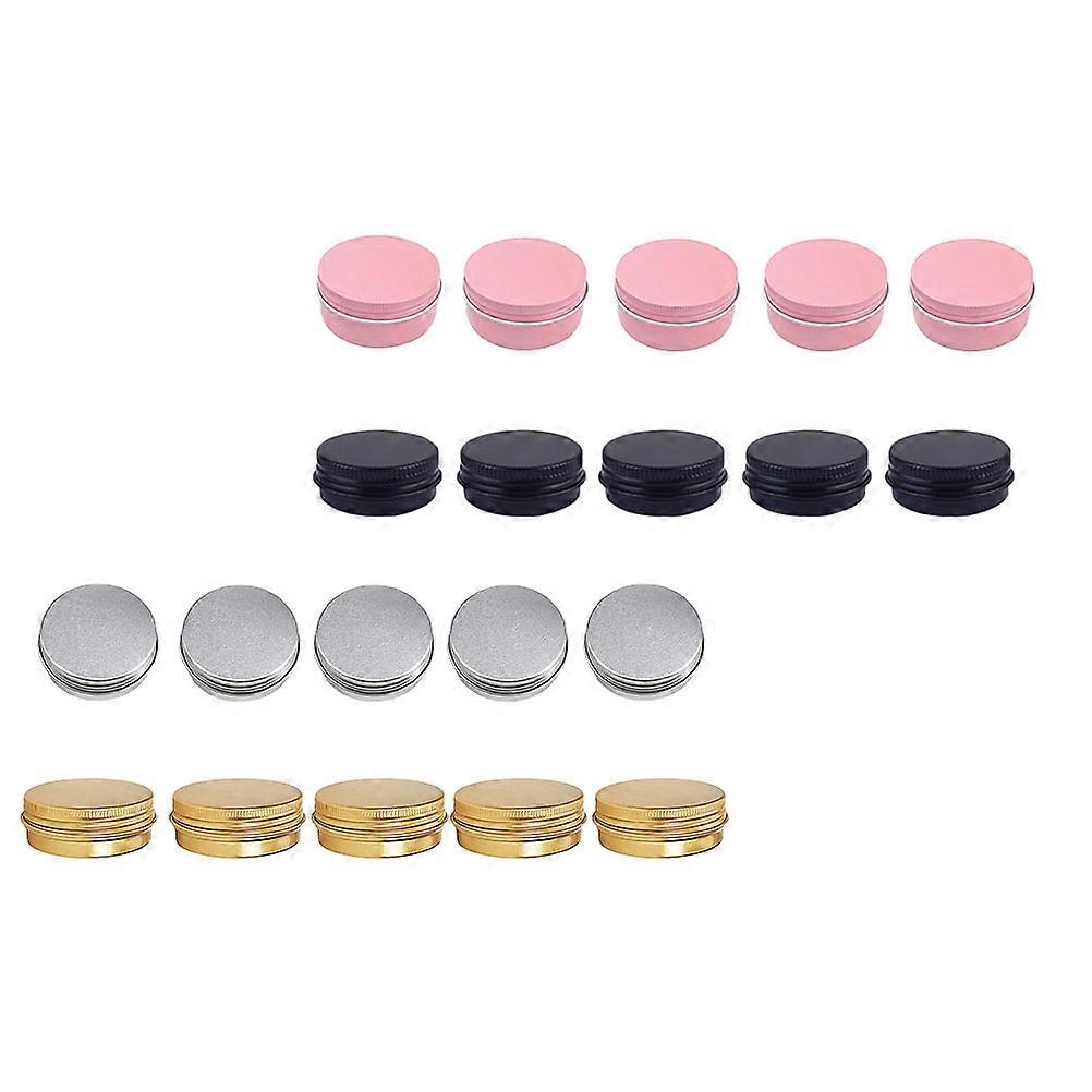 Travel Storage 20Pcs Aluminum Makeup Cream Container Round Tins For Artists Assorted Color Leak Prevention