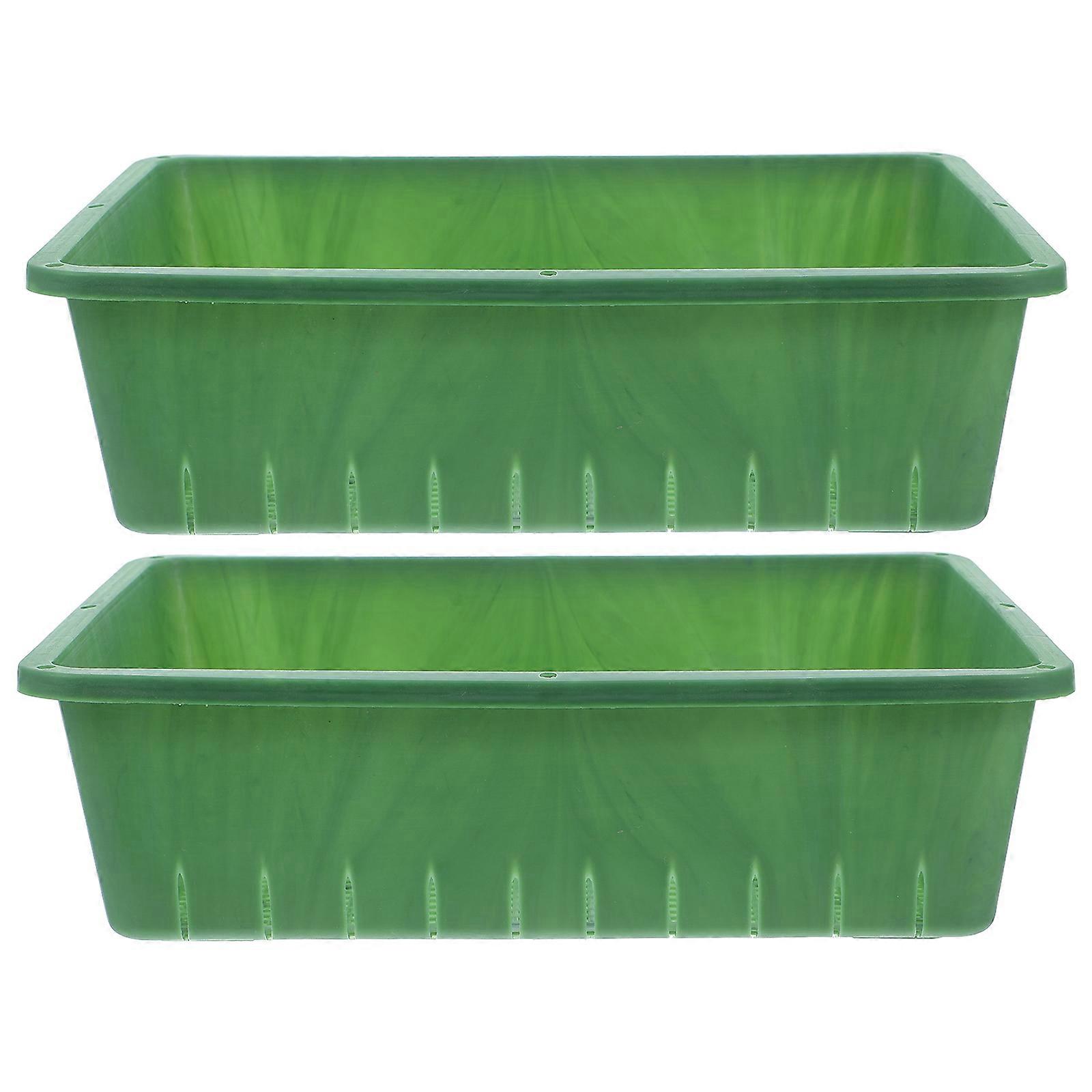 Grow Tray for Care 10Pcs Green Plastic Flat Rectangular Tray