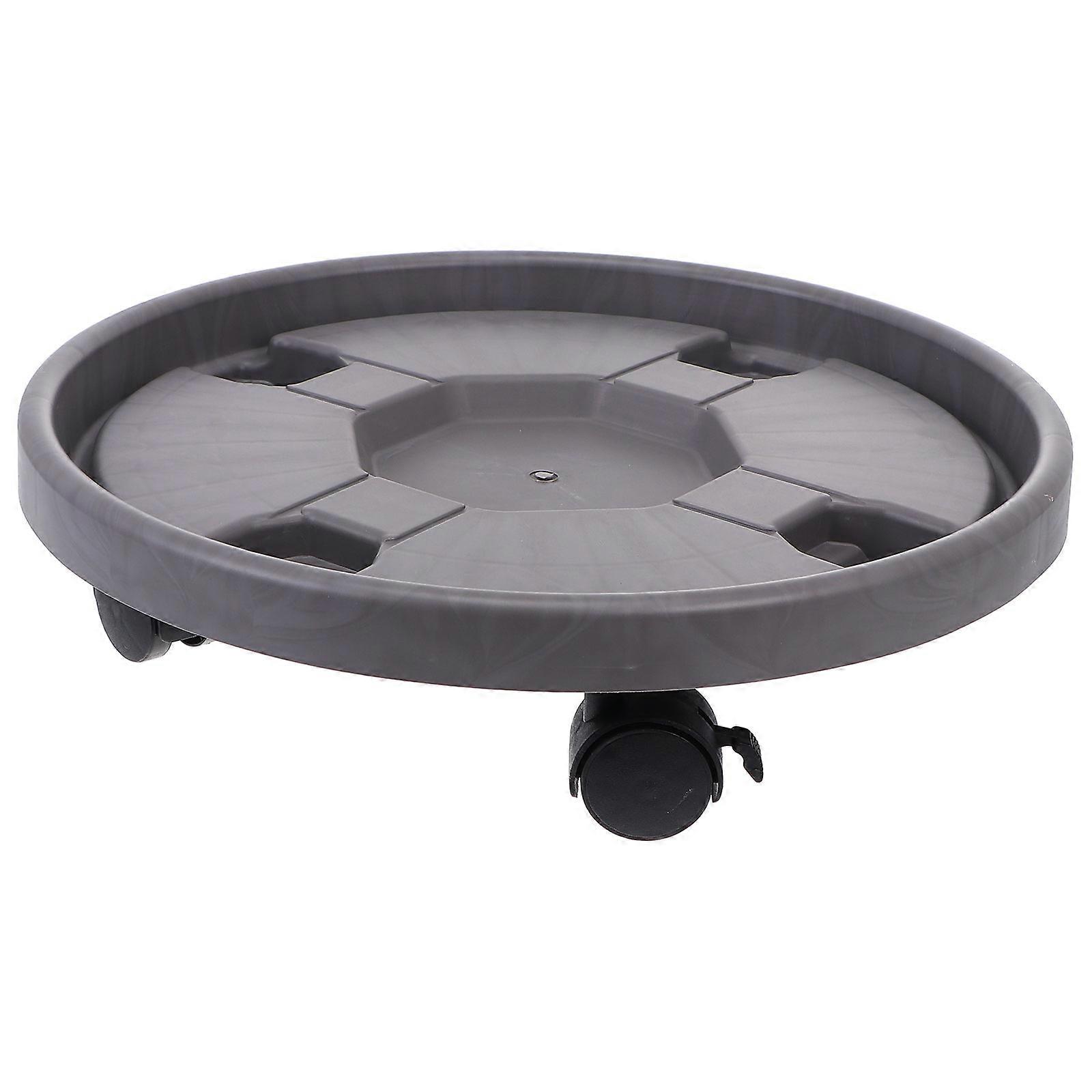 Planter Trolley Tray Movable Vase Rack Homeowners Grey Plastic Movable 13.95X13.95X2.36in 1Set