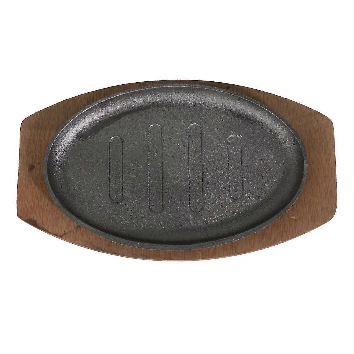 Flat Steak Pan Iron Barbecue Frying Grill Pan Uniform Heat Conduction 1Set