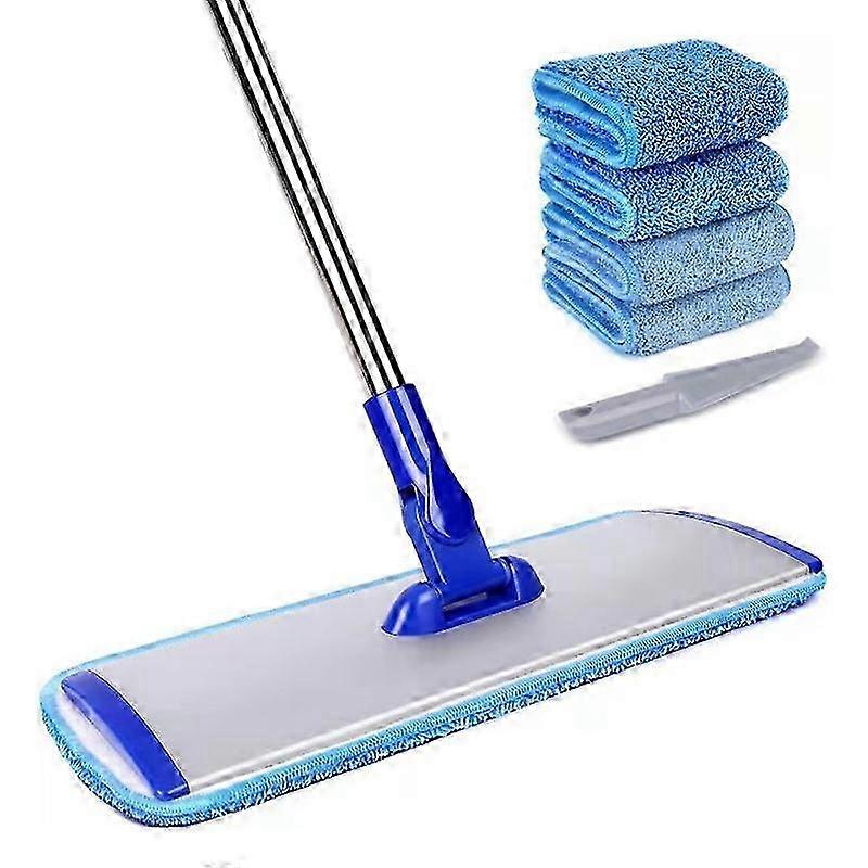 18" Professional Microfiber Mop Floor Cleaning System, 4 Reusable Washable Mop Pads 2025