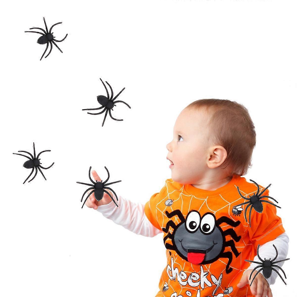 Simulation Big Spider Model Toys 40 Pcs Black Educational Toy Ideal For Halloween Parties And Carnivals Create Horror Atmosphere