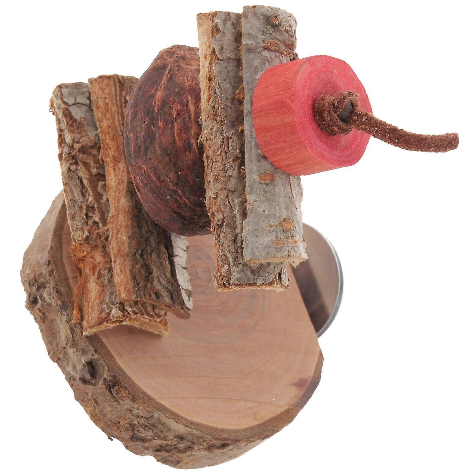 Wooden Foraging Toy For Parrots 3.3×2.8×3.9in Cage Use Climbing Set