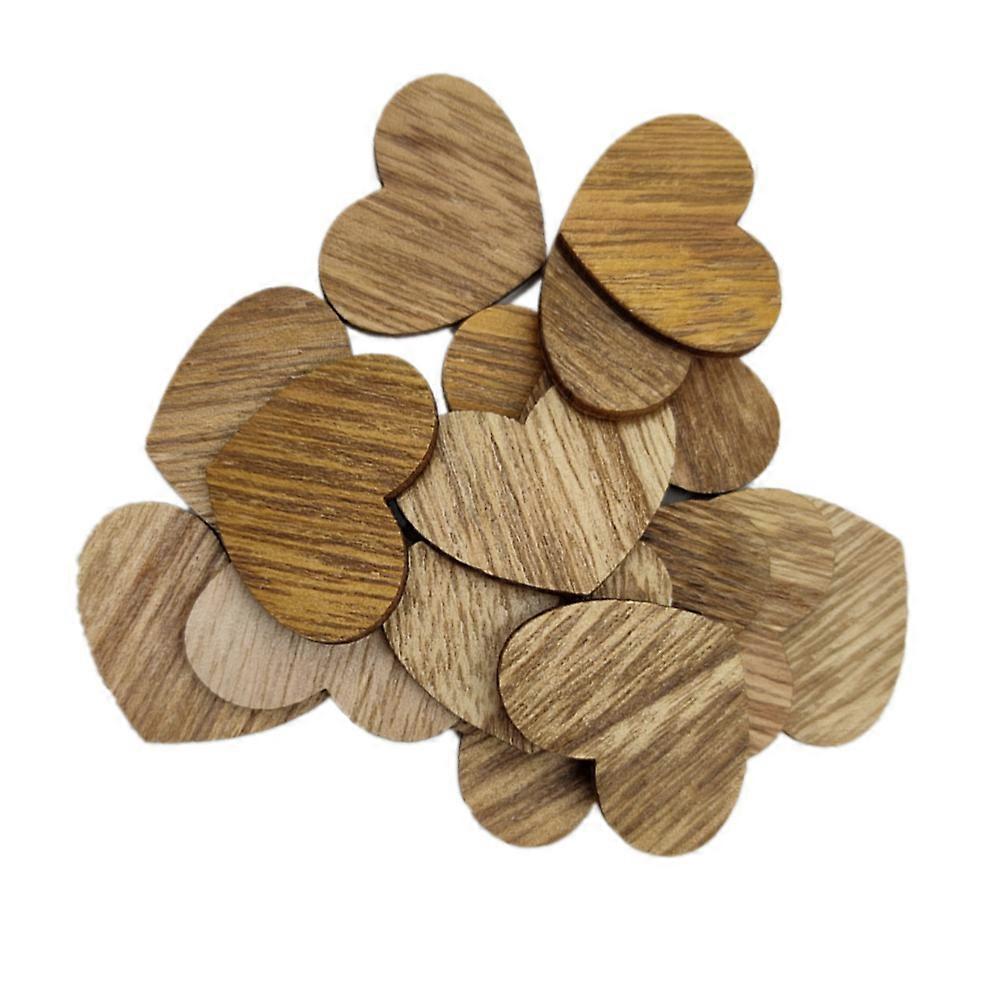 Heart Shaped Slices 100Pcs Wood Pieces For Crafting Great For Artists And Crafters Vintage Style Light Brown Material