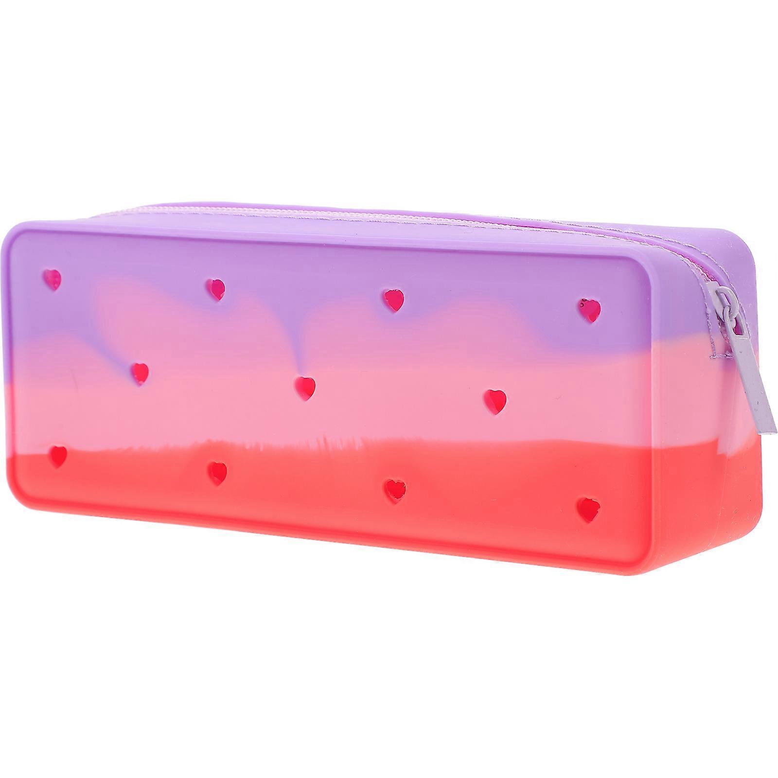 Silicone Pencil Case for Storage Use with 4Pcs Colored Portable Pencil Pouches