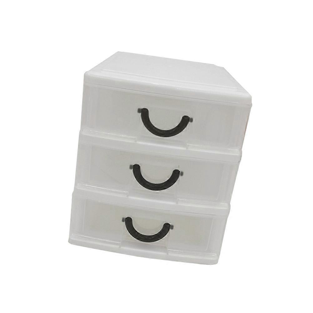 4Pcs Beige Plastic Storage Box Drawer Multifunctional Organizer for Holding