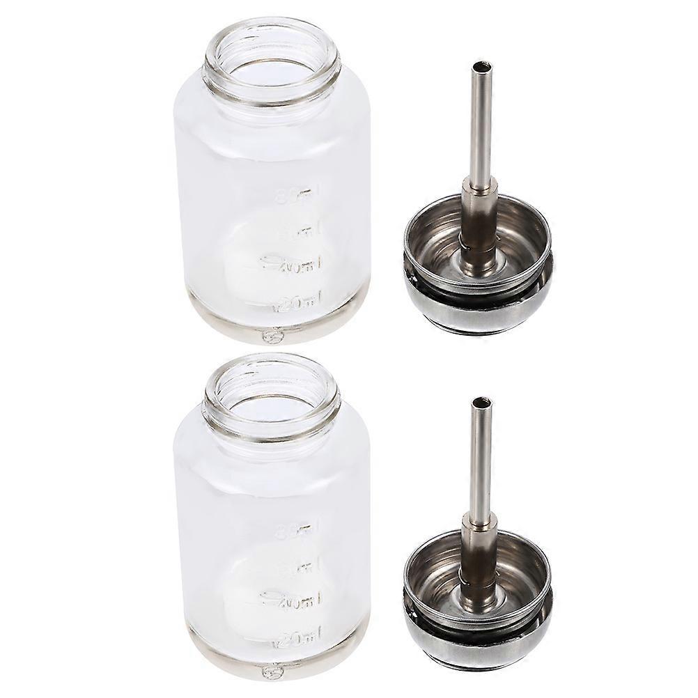 Pressing Type Empty Glass Bottles Alcohol Dispenser 6Pcs Transparent Set