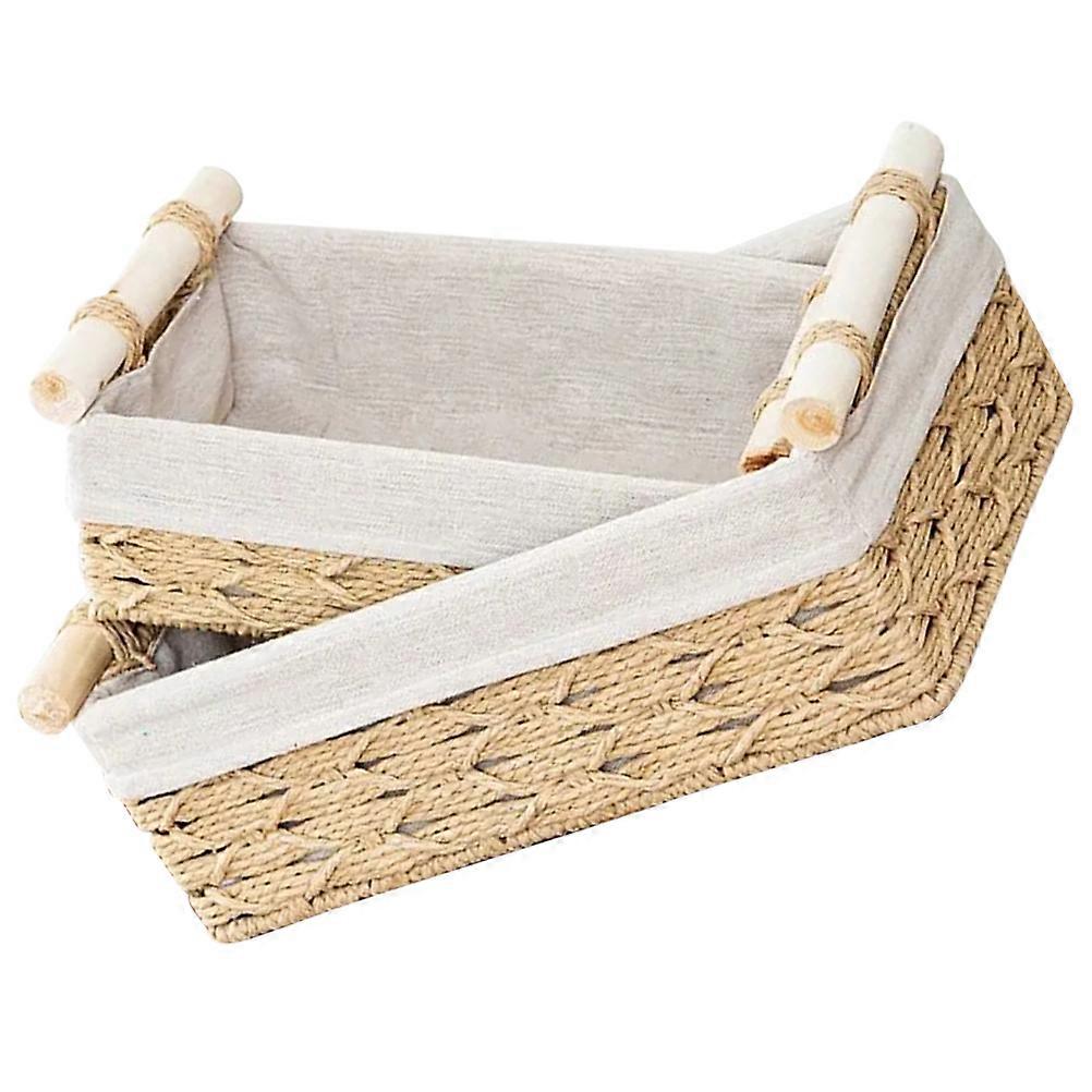 Country Style Woven Storage Organizer For Home Use In 11.8X7.9X3.9In With Practical Function 2Pcs