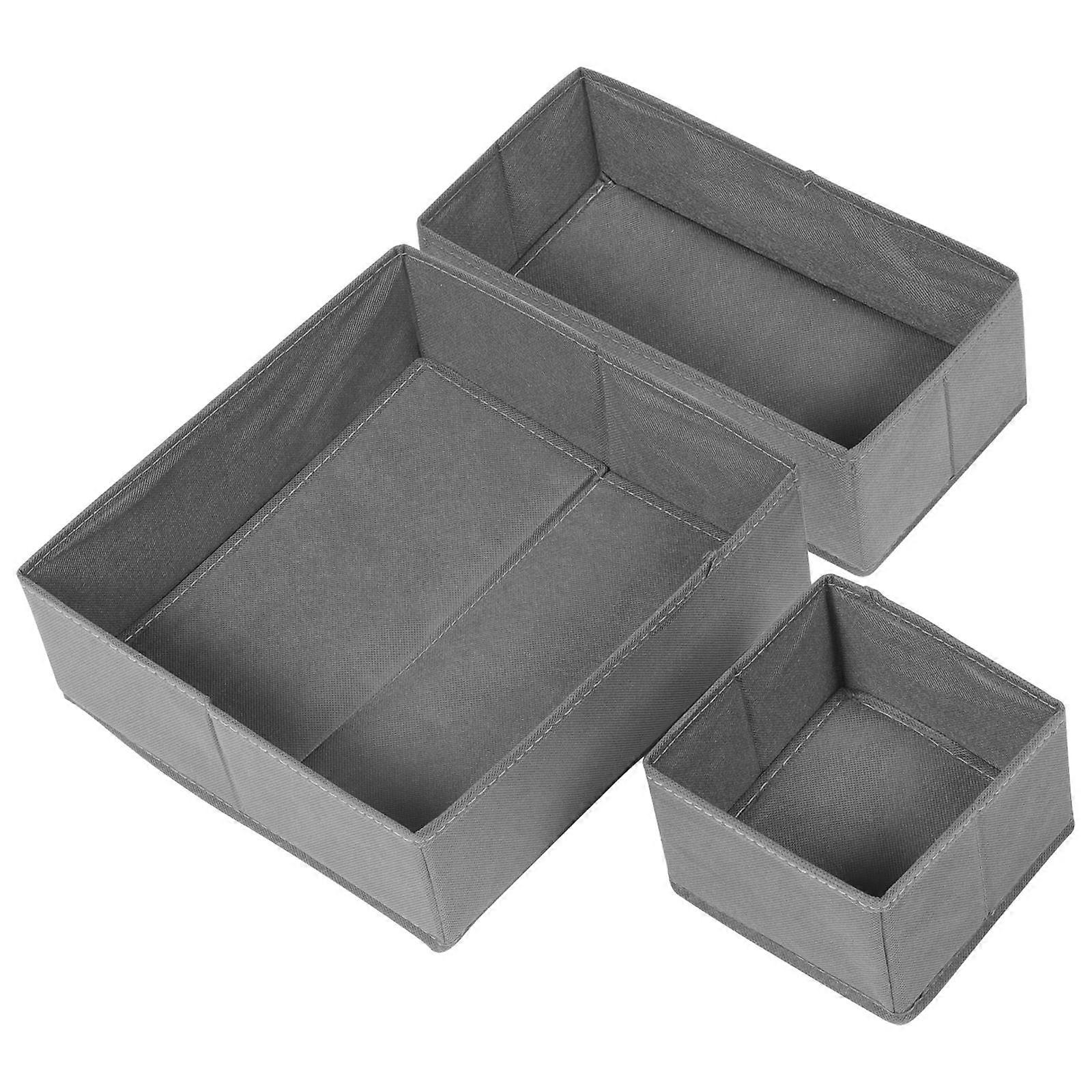 Daily Use Socks Boxes For Home Storage 9 Pcs Grey Rectangular Organization Holders Wear-Resistant
