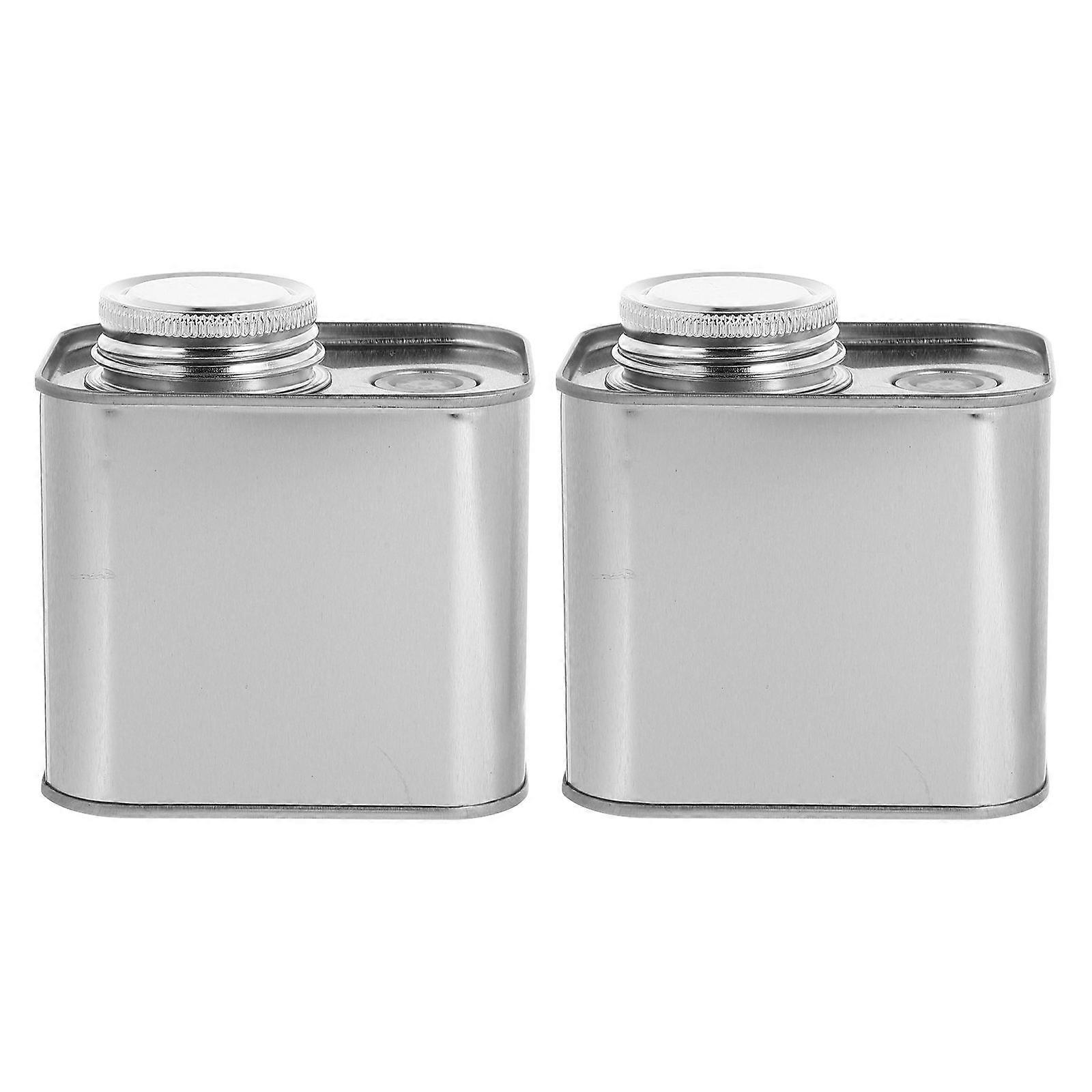 Silver Coffee Bean Storage Jar Tinplate Canister for 2Sets Storage