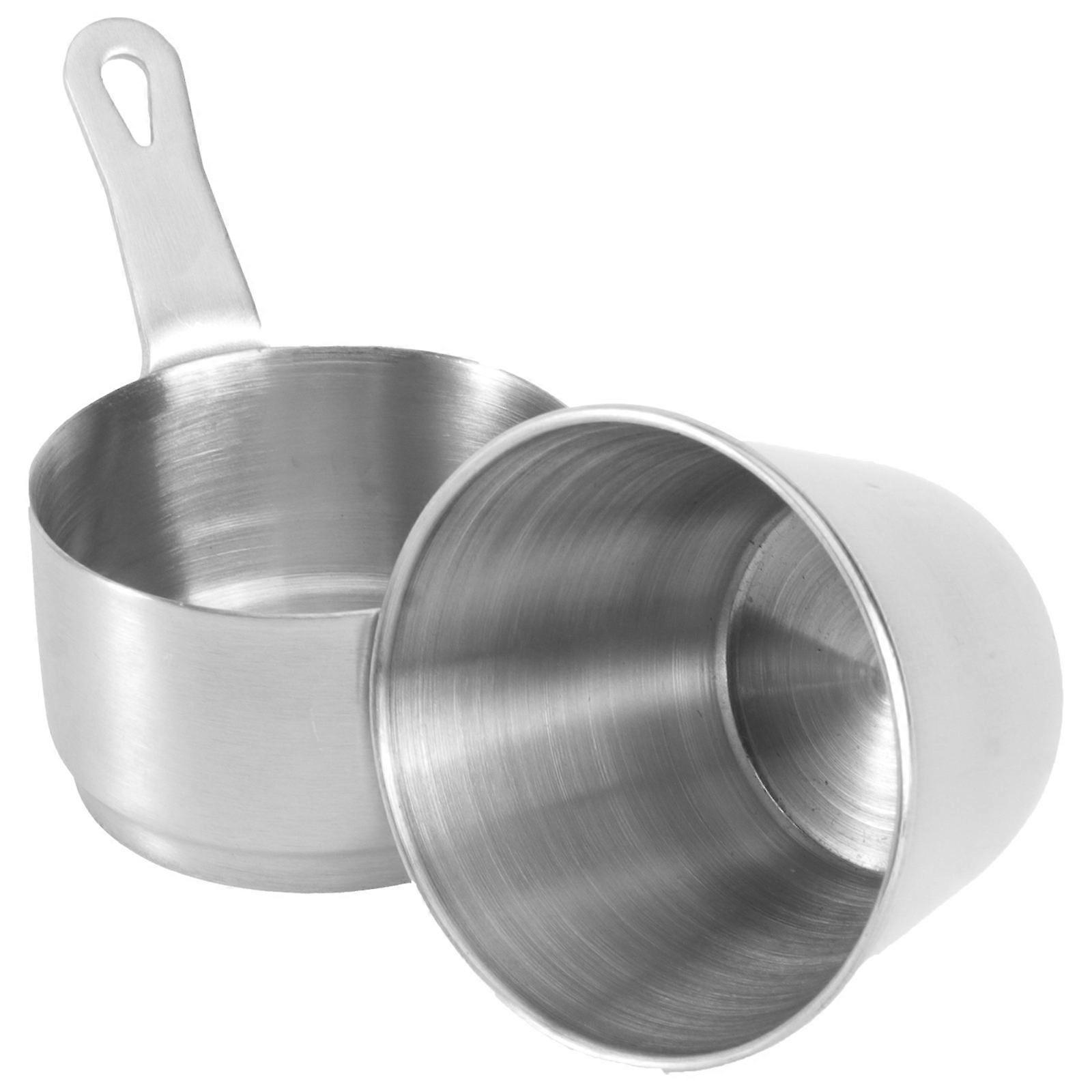 Silver Sauce Pot for Storage Use Kitchen Sauce Cup 2Sets