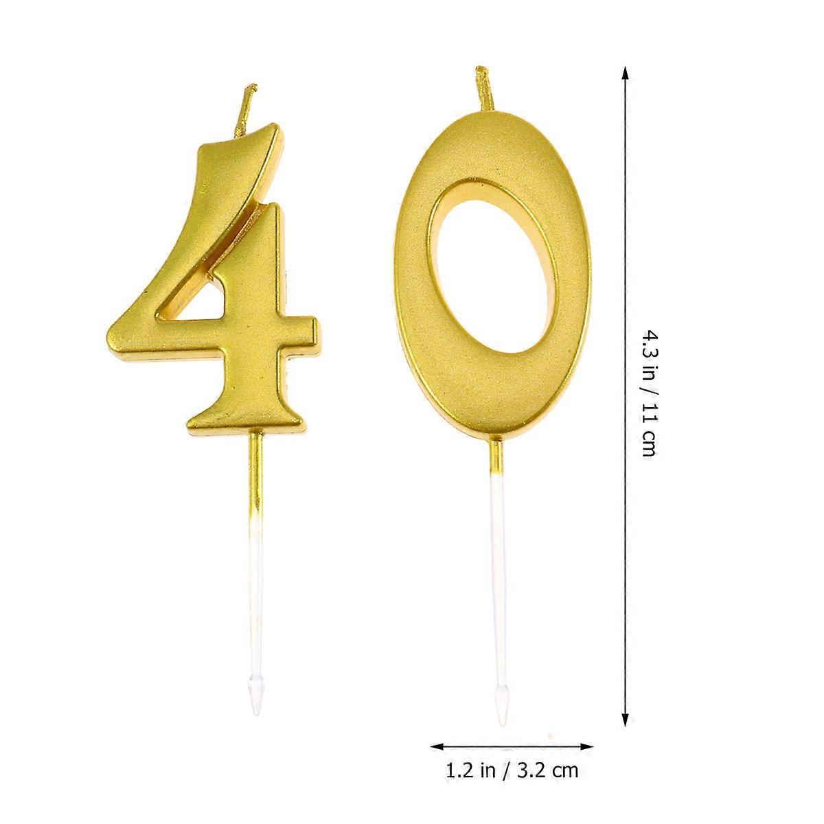 Decorative Number Candles For Birthday Cake Topper With Golden Finish Designed For Warm Celebrations And Events 4Pcs