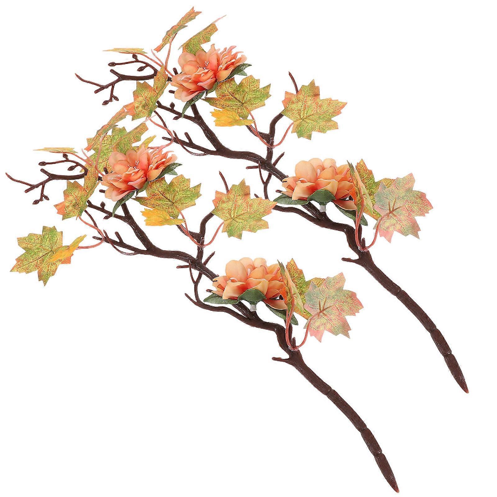 Autumn Maple Leaf Decor for Thanksgiving 10Pcs Artificial Leaf Stems